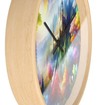 "Glowing Enchantment: The Castle in the Colorful Forest" - The Alien Wall Clock