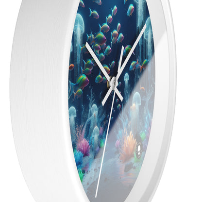 "Neon Dreams: The Underwater Wonderland" - The Alien Wall Clock