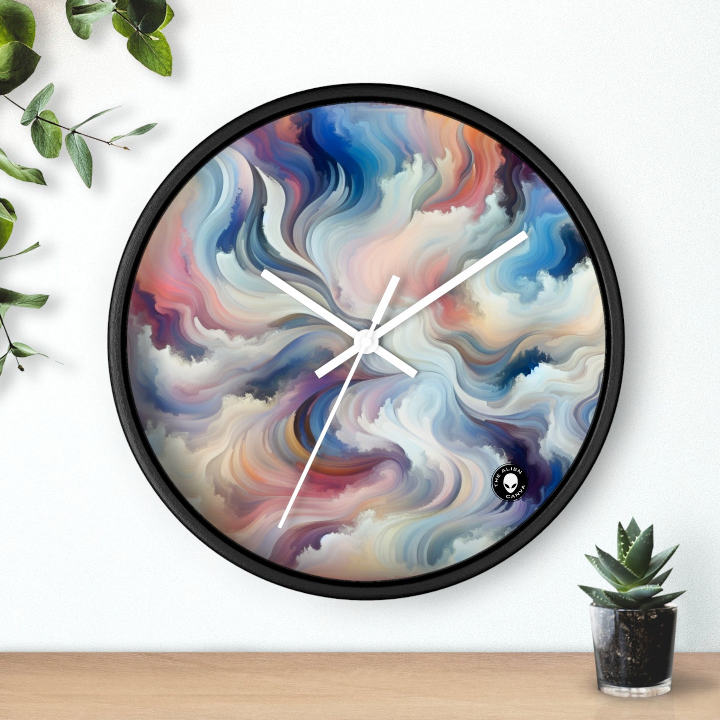 "Harmonie dans la nature : une abstraction lyrique" - L'horloge murale extraterrestre Abstraction lyrique