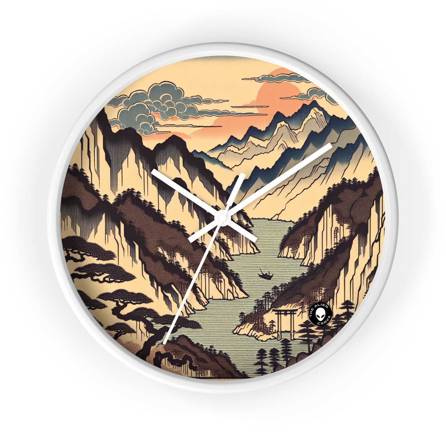 "Cherry Blossom Serenity: A Captivating Ukiyo-e Tribute to the Japanese Tea Ceremony" - The Alien Wall Clock Ukiyo-e (Japanese Woodblock Printing)