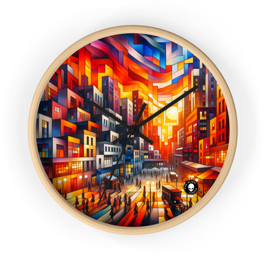 "Déconstruire la réalité : un collage chaotique de pouvoir et de perception" - L'horloge murale extraterrestre Art post-structuraliste