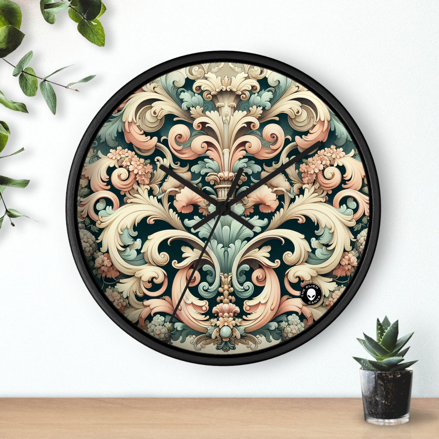 "Garden of Whimsy: A Rococo Fête" - The Alien Wall Clock Rococo