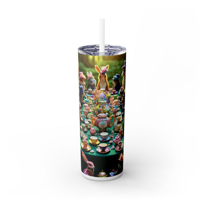 « Tea Party enchanté dans la forêt » - The Alien Maars® Skinny Tumbler avec paille 20oz