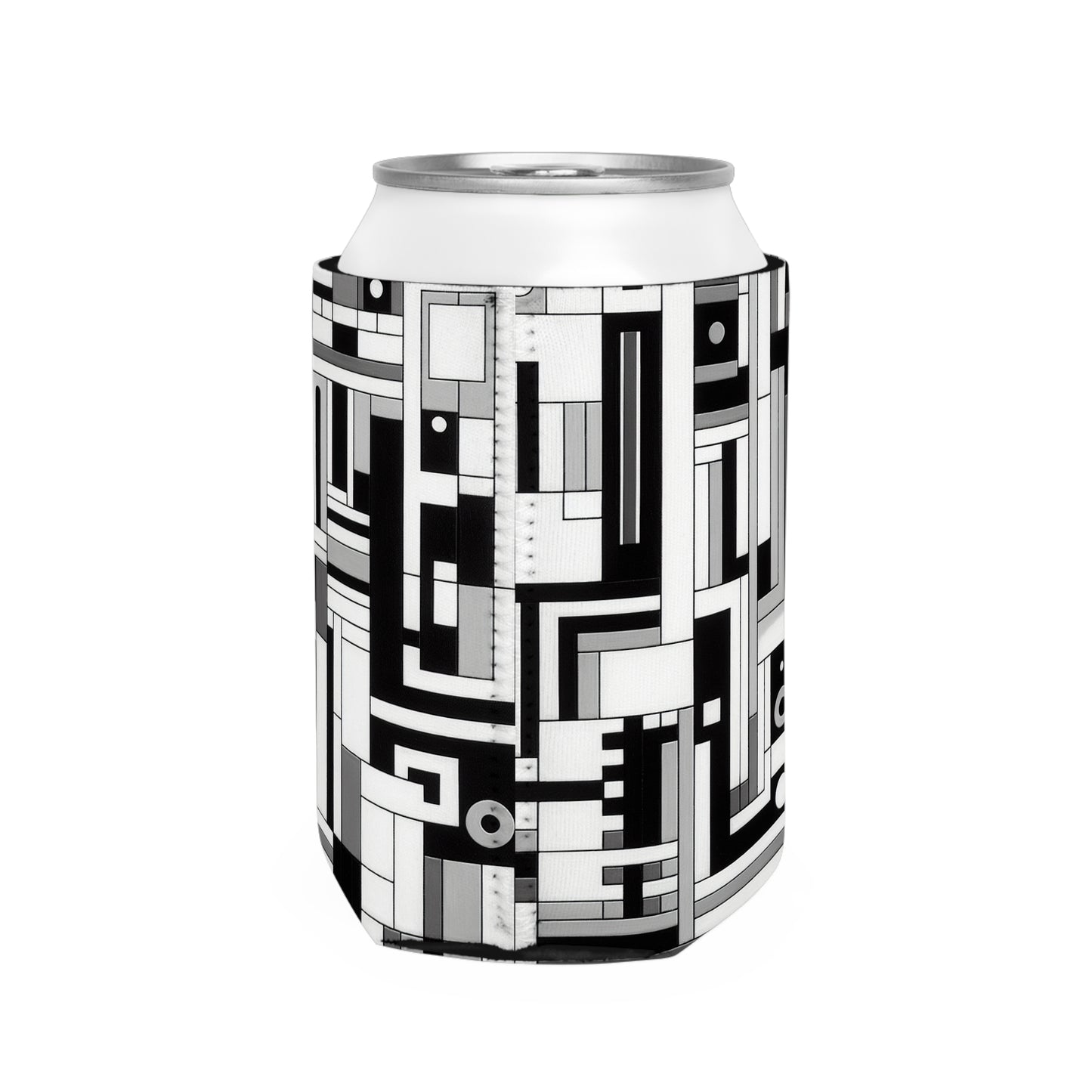 "De Stijl en blanco y negro" - The Alien Can Cooler Funda estilo De Stijl