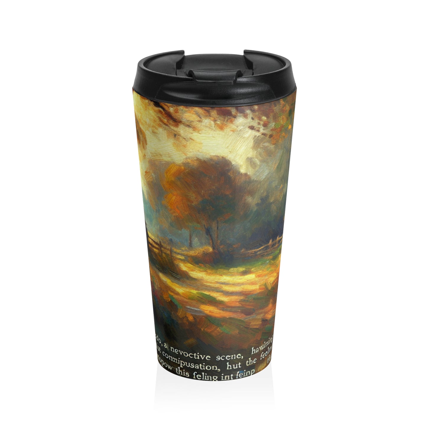 "Sunset Serenity: Impressionist Garden Painting" - The Alien Tasse de voyage en acier inoxydable Impressionnisme