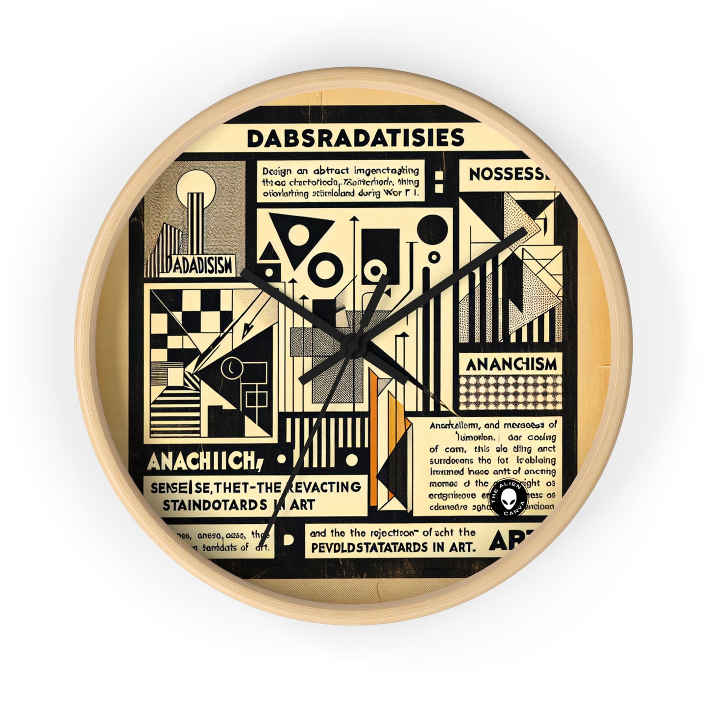 "Dadaist Dreamscape: A Surreal Digital Collage Ensemble" - El reloj de pared alienígena dadaísmo