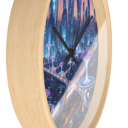 "City of Tomorrow: Nature and Technology Intertwined" - The Alien Wall Clock