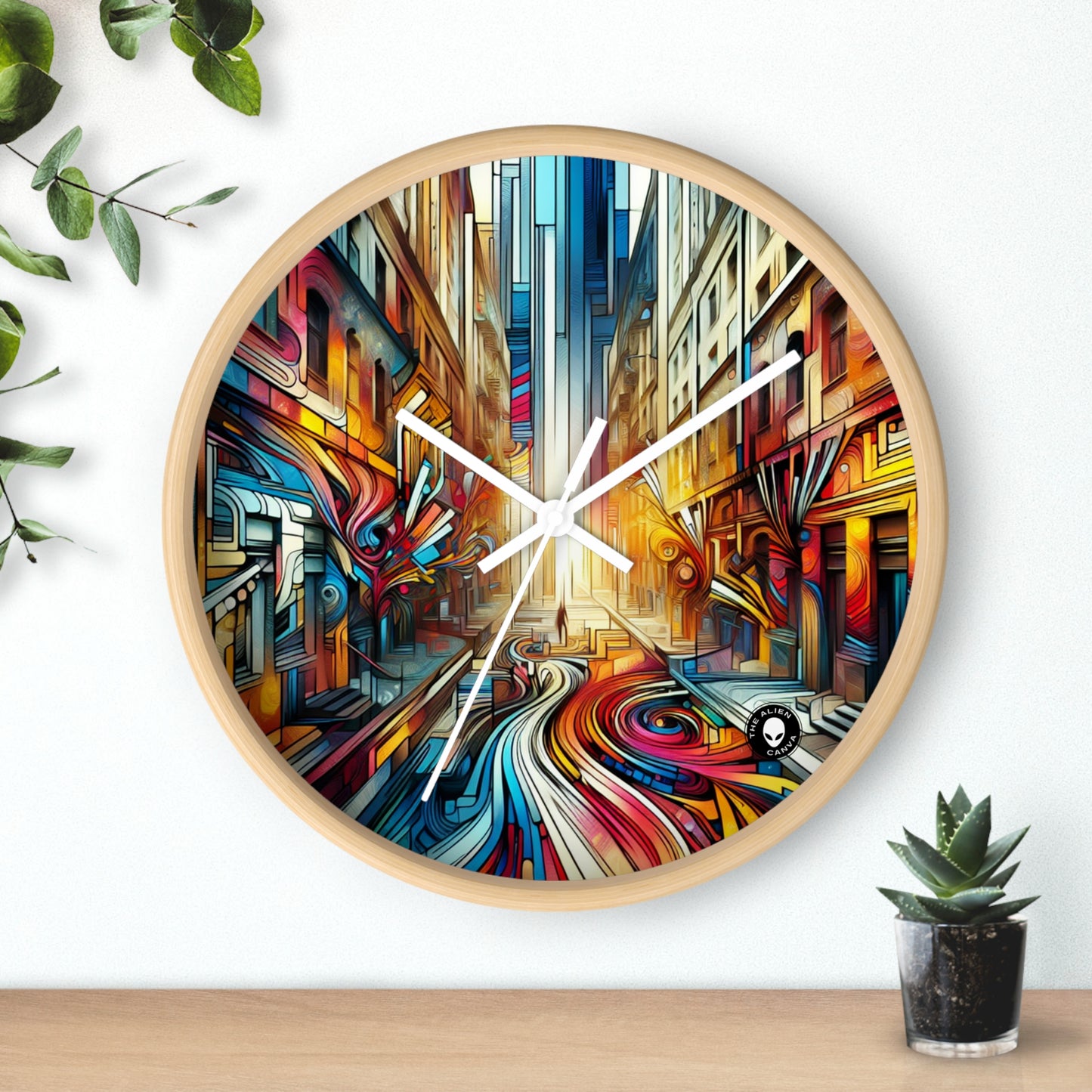 "Urban Ecosystem: A Graffiti Fusion" - The Alien Wall Clock Graffiti Art