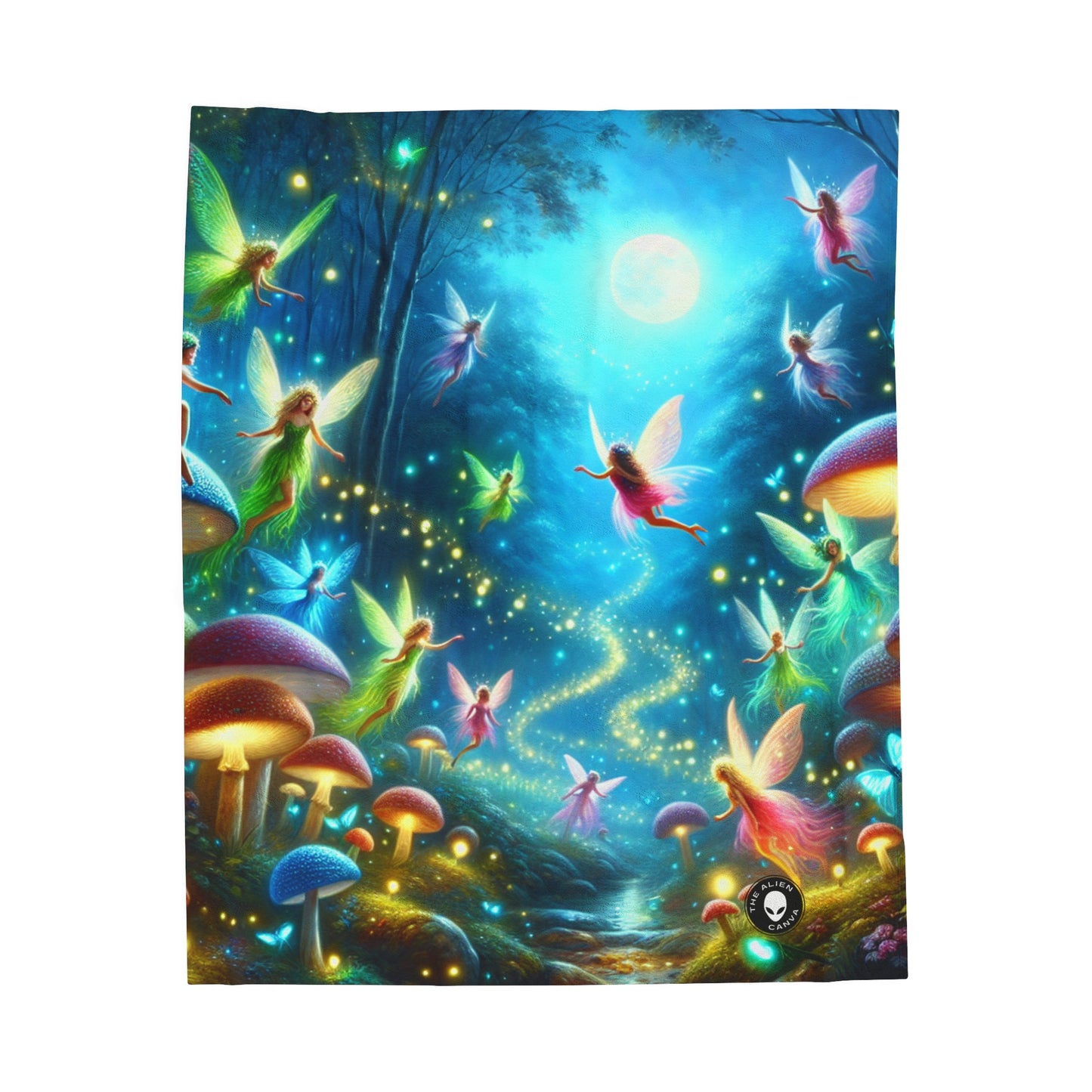 "Fairy Dance in the Glowing Forest" - The Alien Velveteen Plush Blanket