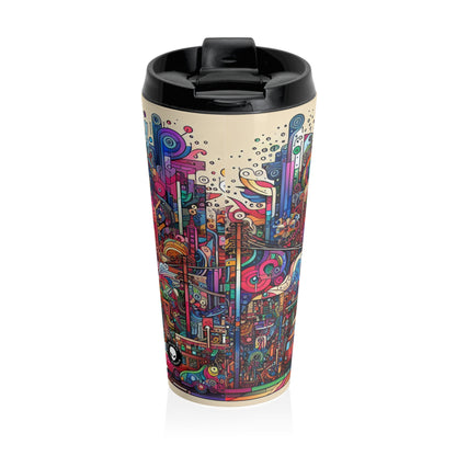 "Unity in Diversity: A Graffiti Mural of the Animal Kingdom" - The Alien Stainless Steel Travel Mug Graffiti Art