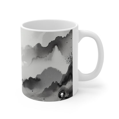 "Whispers of the Moonlit Grove" - ​​La tasse en céramique Alien 11oz peinture à l'encre