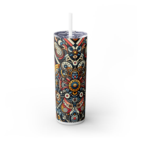 "Obra maestra del mosaico marroquí": el vaso delgado con pajita de 20 oz de Alien Maars®, arte estampado