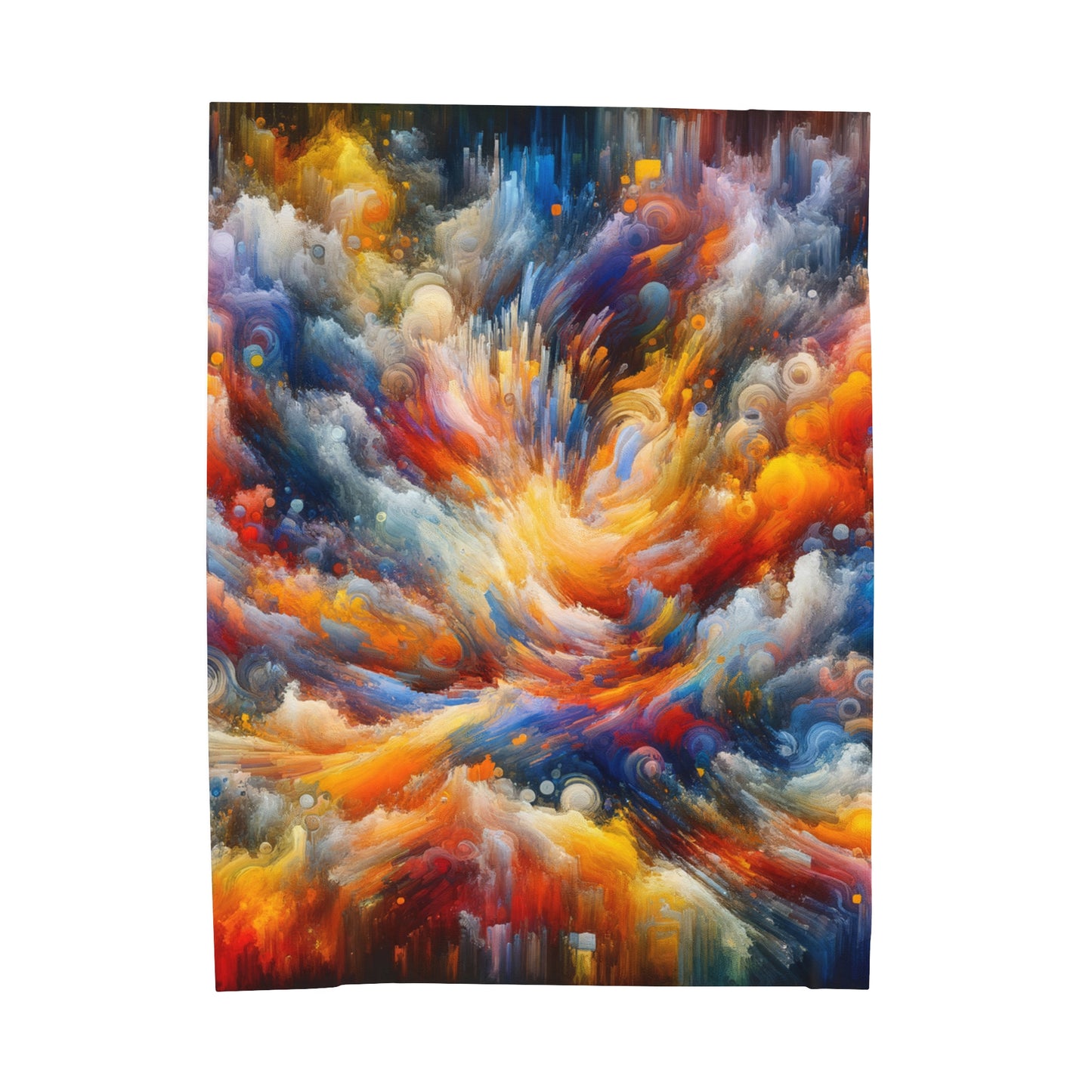 "Vibrant Chaos". - The Alien Velveteen Plush Blanket Abstract Expressionism Style
