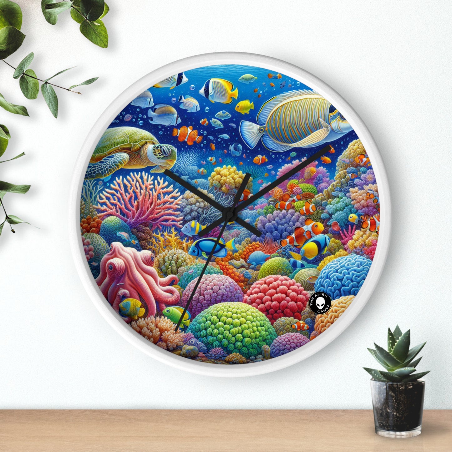 « Paradis tropical : Pays des merveilles sous-marin » – L'horloge murale extraterrestre