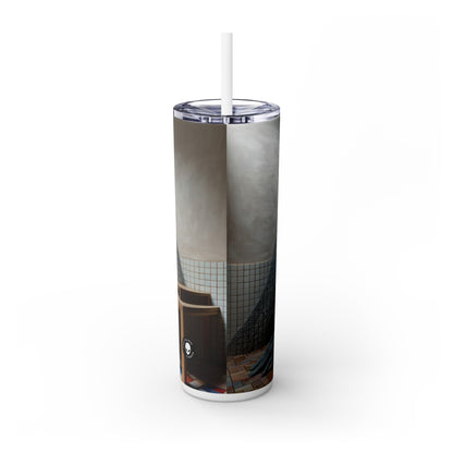 "Harmony Reimagined: Nature, Technology, and the Modern World" - The Alien Maars® Skinny Tumbler with Straw 20oz Installation Sculpture
