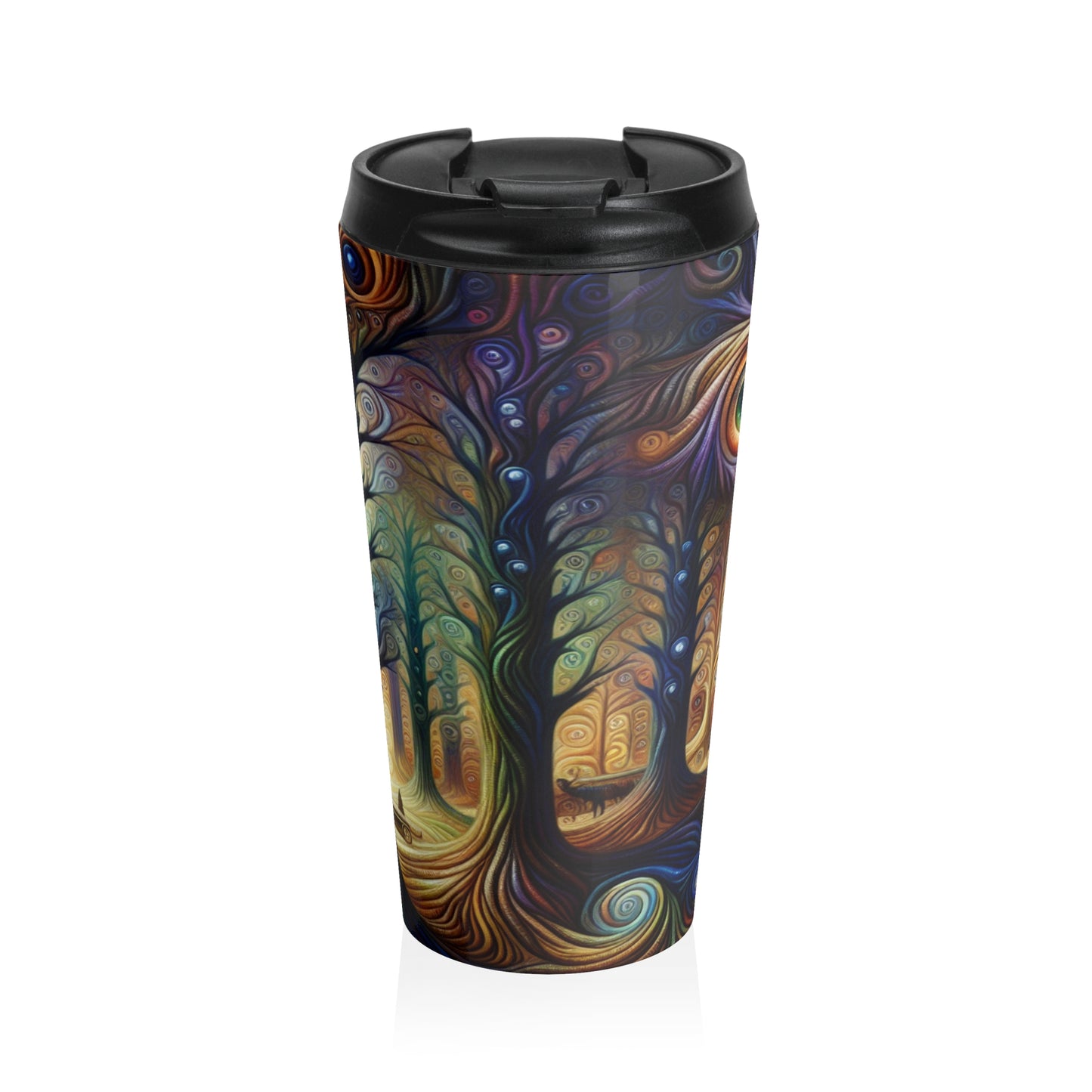 « Enchanted Rainbow Woods » – La tasse de voyage en acier inoxydable Alien