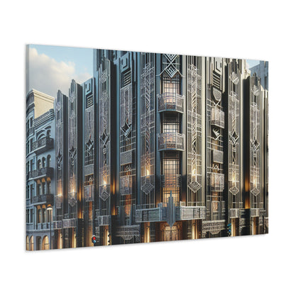 "Elegancia iluminadora: una calle de la ciudad Art Deco": el estilo Art Deco de Alien Canva