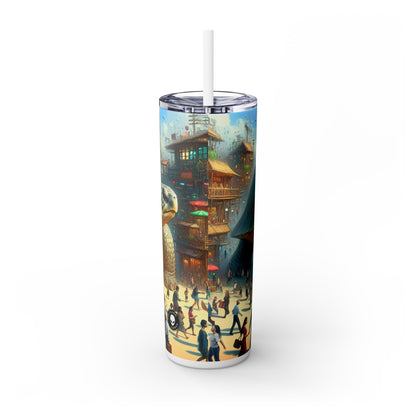 "La merveilleuse tortue dans la ville" - Le verre fin Alien Maars® avec paille 20 oz