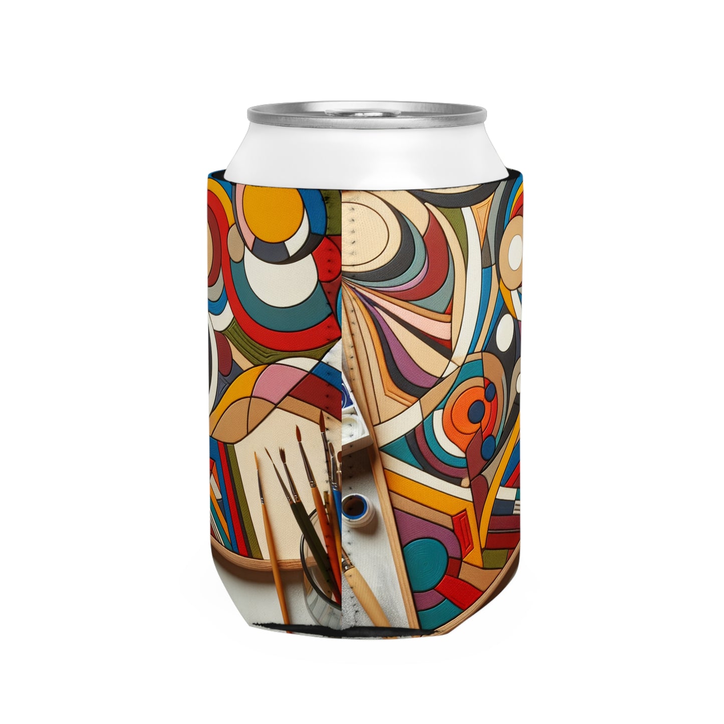 "Nightlife Chaos: A Dynamic Abstract Tribute to the City's Vibrant Energy" - The Alien Can Cooler Sleeve Abstract Art