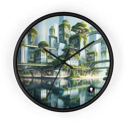 "Nature's Fusion: A Futuristic Cityscape" - The Alien Wall Clock