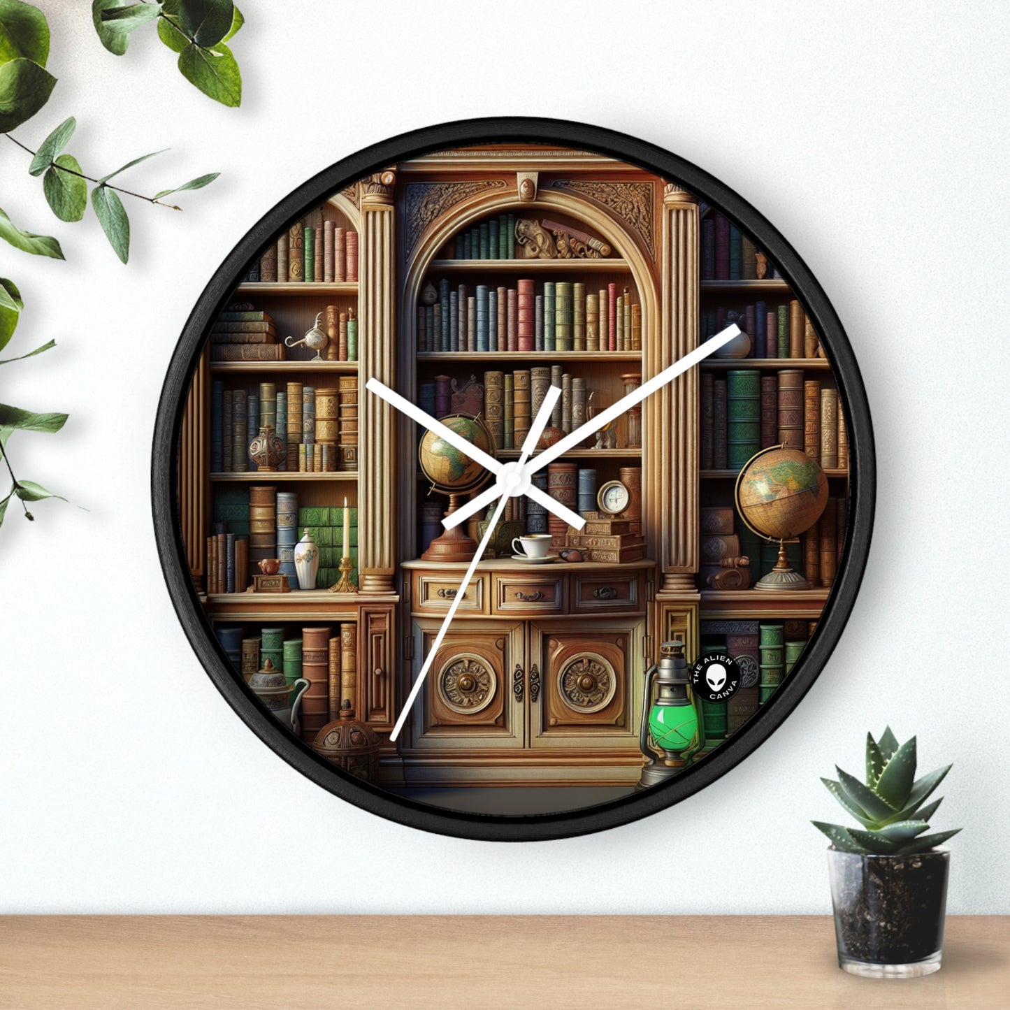 "Revealed Wonders: A Trompe-l'oeil Journey to an Underwater Oasis" - The Alien Wall Clock Trompe-l'oeil