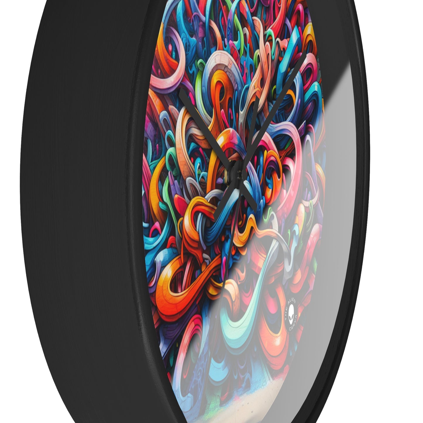 "Urban Vibe: A Graffiti Cityscape" - The Alien Wall Clock Graffiti Art