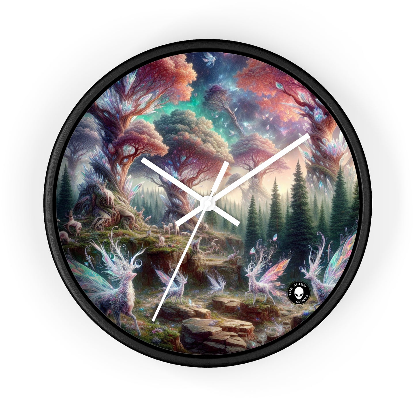 "Crystal Forest: A Magical Realm" - The Alien Wall Clock