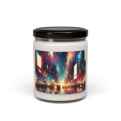 "Cityscape Unveiled: A Neon Night" - The Alien Scented Soy Candle 9oz