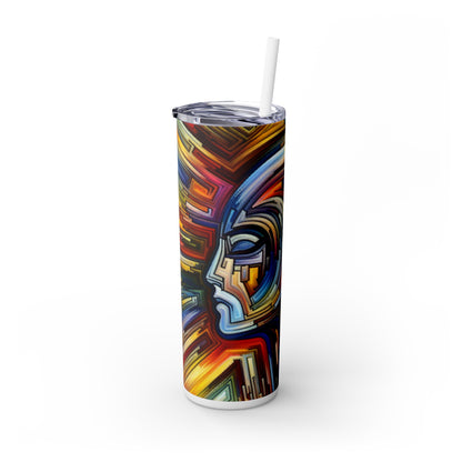 « Dynamo Kinetics : Explorer le mouvement à travers l'engrenage et le disque » - The Alien Maars® Skinny Tumbler avec paille 20oz Kinetic Art