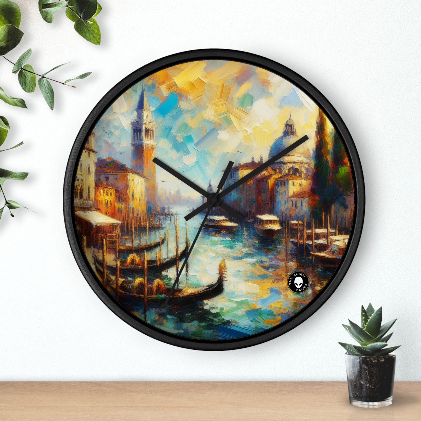 "Serenity in the City: Capturing the Golden Hour" - The Alien Wall Clock Impressionism