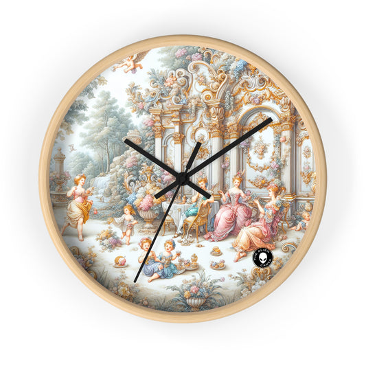 "A Garden of Rococo Delights: A Whimsical Extravaganza" - The Alien Wall Clock Rococo