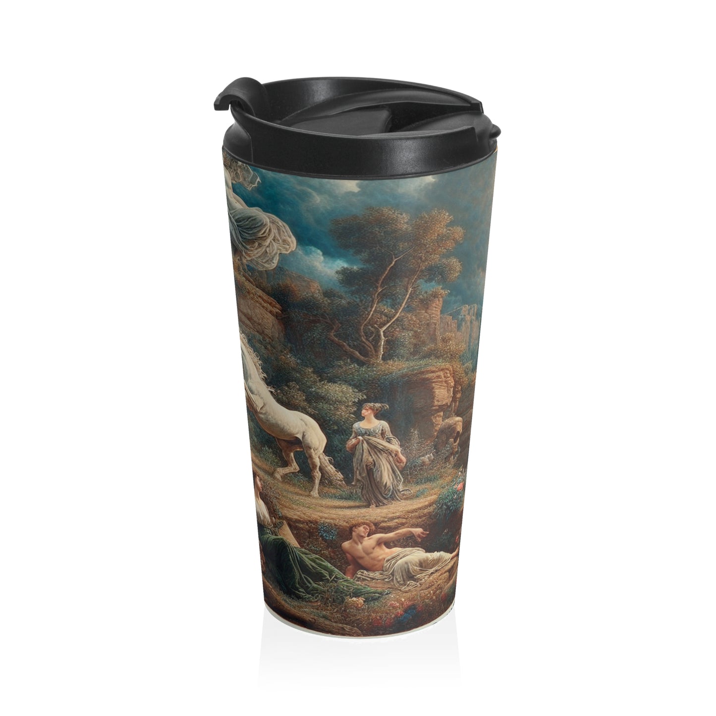 "Sunset Serenade: A Romantic Landscape" - The Alien Mug de voyage en acier inoxydable Romantisme