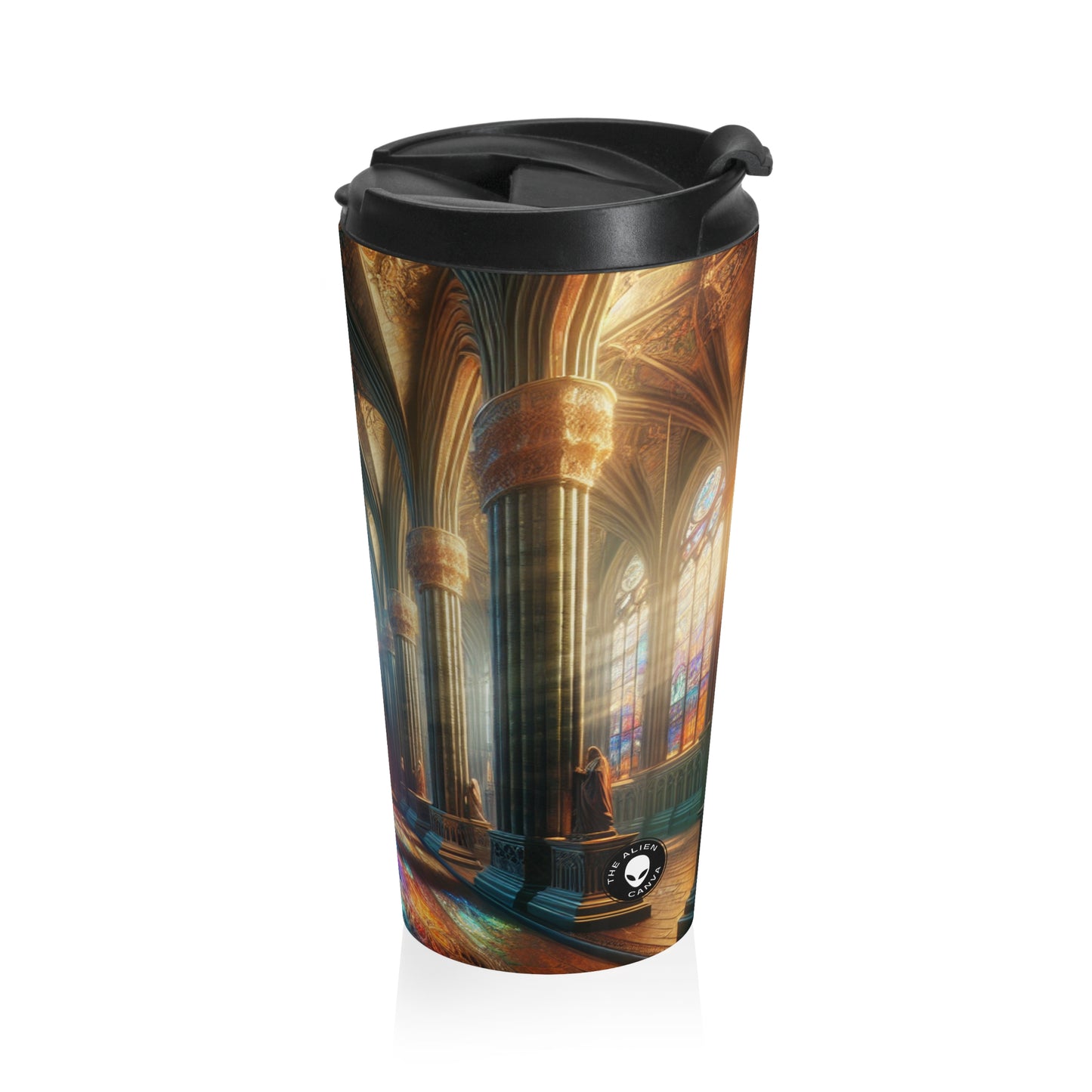 Shadows of the Gothic Cathedral - The Alien Stainless Steel Travel Mug Gothic Art