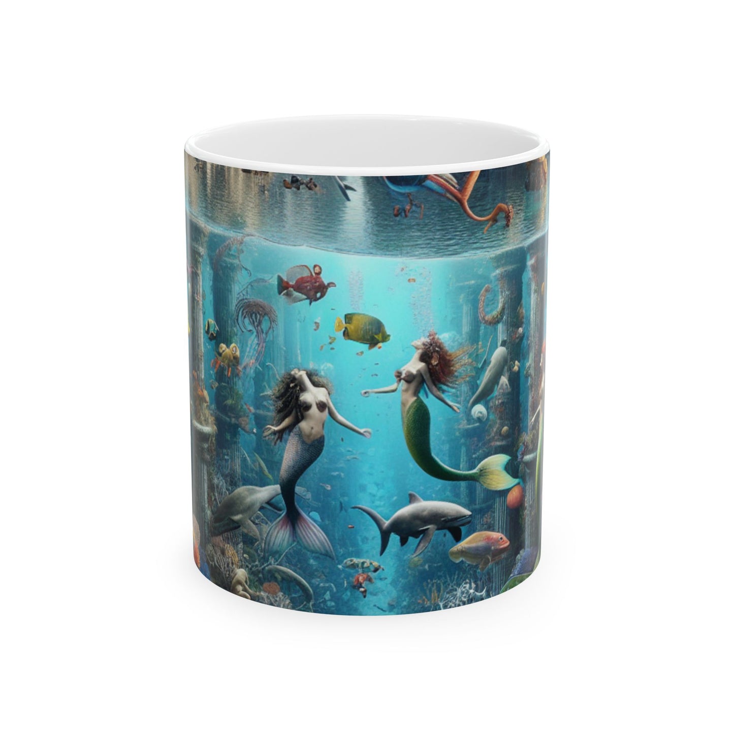 "Seascape Serenity: An Underwater Haven" - The Alien Ceramic Mug 11oz