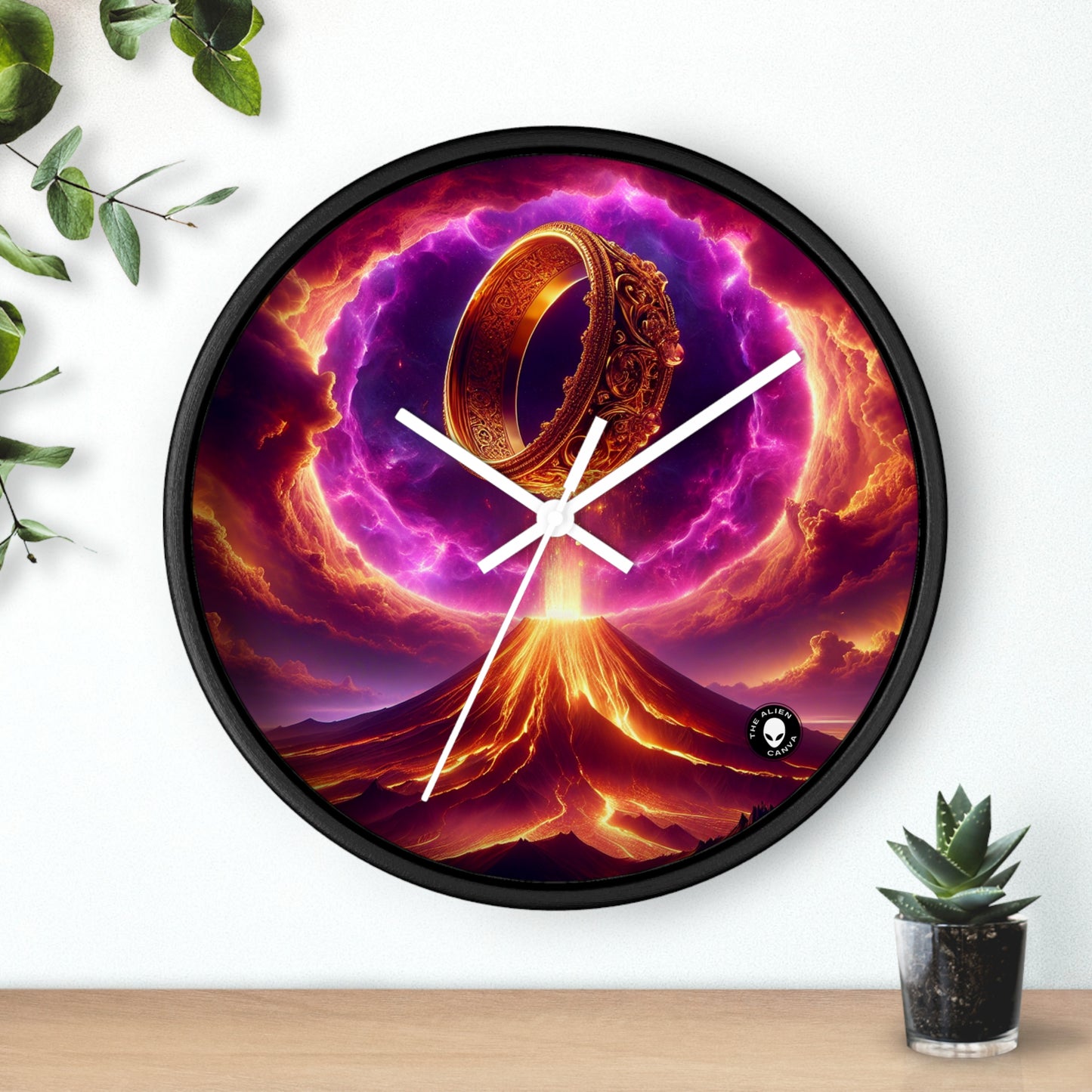 "Ring of Doom: A Surreal Descent." - The Alien Wall Clock