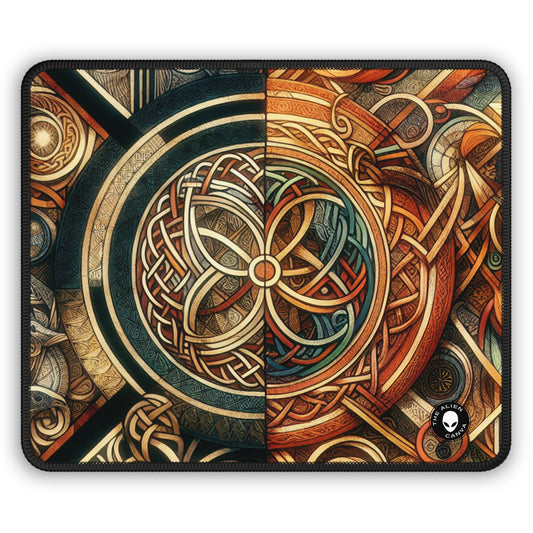 "Metamorphic Threads: Exploring Transformation through Celtic Knot Art" - The Alien Gaming Mouse Pad Celtic Art