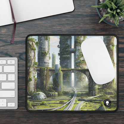 "Nature's Reclamation: A Futuristic Cityscape" - The Alien Gaming Mouse Pad