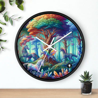 "Bosque de Cristal: Reino de Seres Míticos" - El Reloj de Pared Extraterrestre