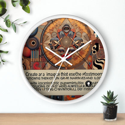 "Caos digital: un collage posmoderno" - El reloj de pared alienígena Arte posmoderno