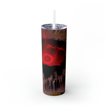 "Fallen Power: The Destruction of the Rings of Power" - The Alien Maars® Skinny Tumbler with Straw 20oz