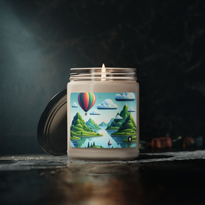 « Ciel tranquille : aventure en montgolfière » – Bougie parfumée au soja Alien 9oz