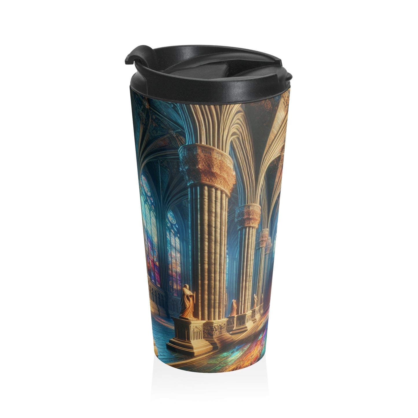 Shadows of the Gothic Cathedral - The Alien Stainless Steel Travel Mug Gothic Art