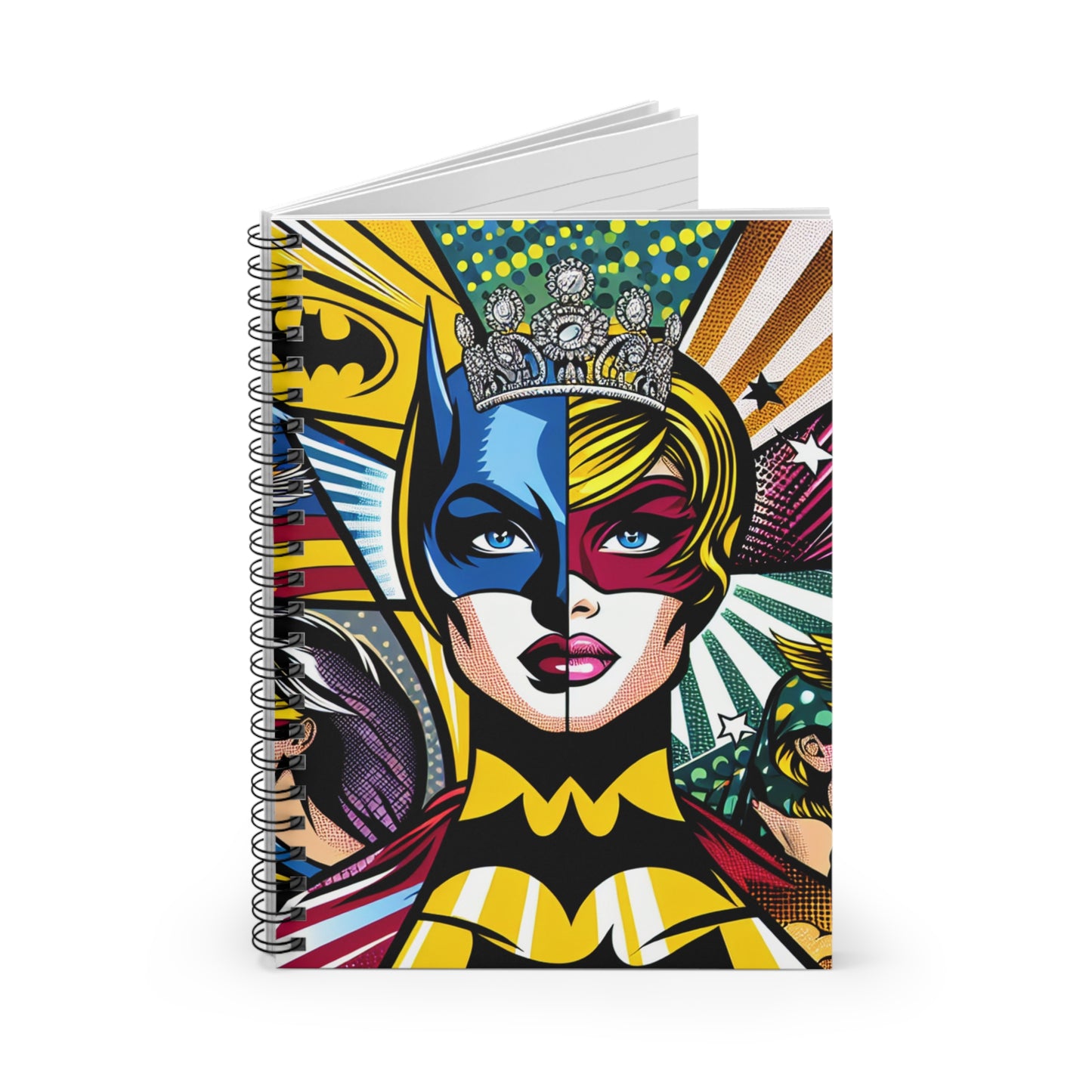 "Heroes of Pop Art: An Intermixing of Icons" - The Alien Spiral Notebook (Ruled Line) Pop Art Style