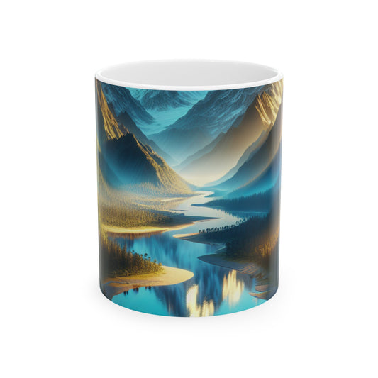 "Serenity's Palette: A Sunset Symphony" - The Alien Ceramic Mug 11oz Photorealism