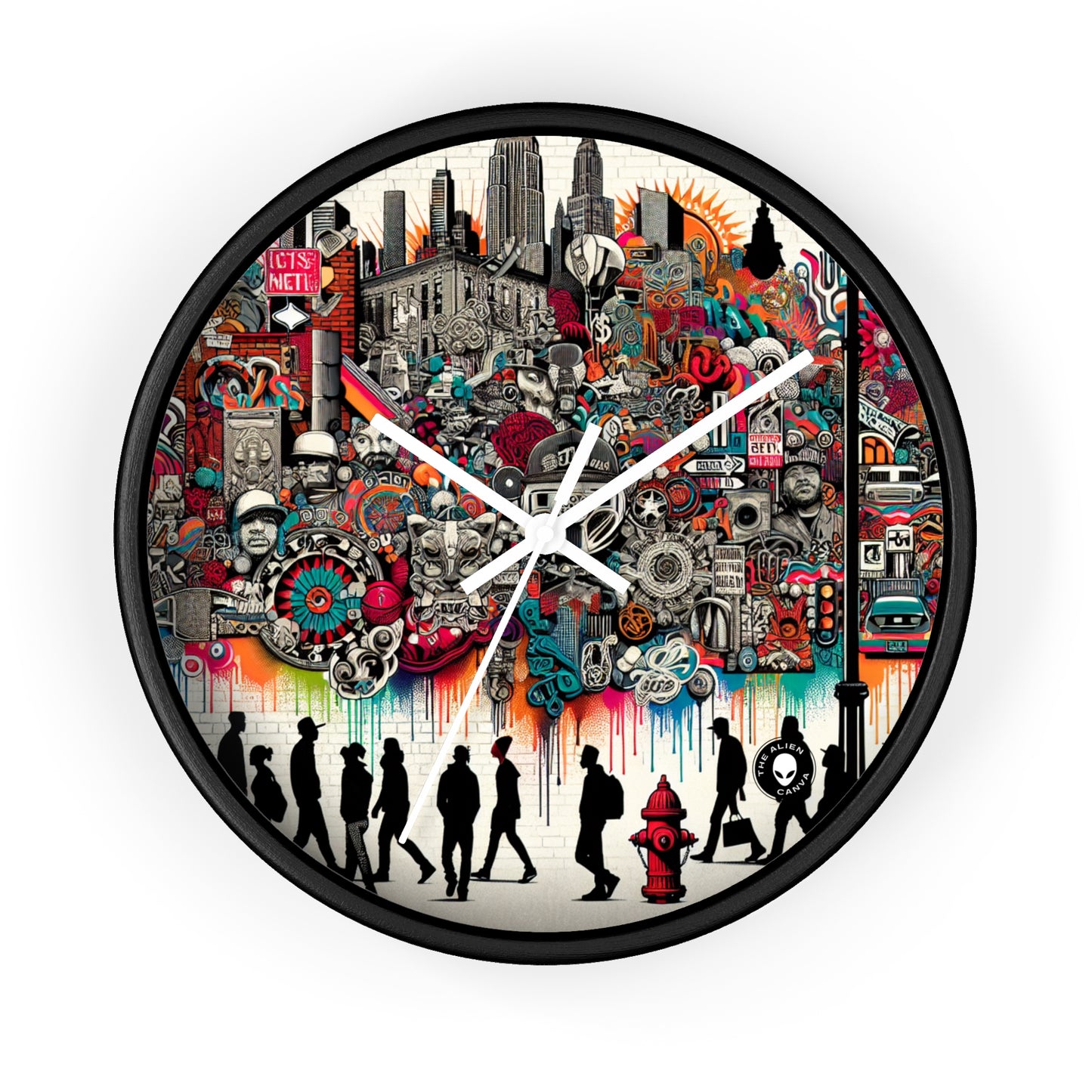 "Fantasy Fusion: A Vibrant Mural of Mythical Creatures" - The Alien Wall Clock Street Art