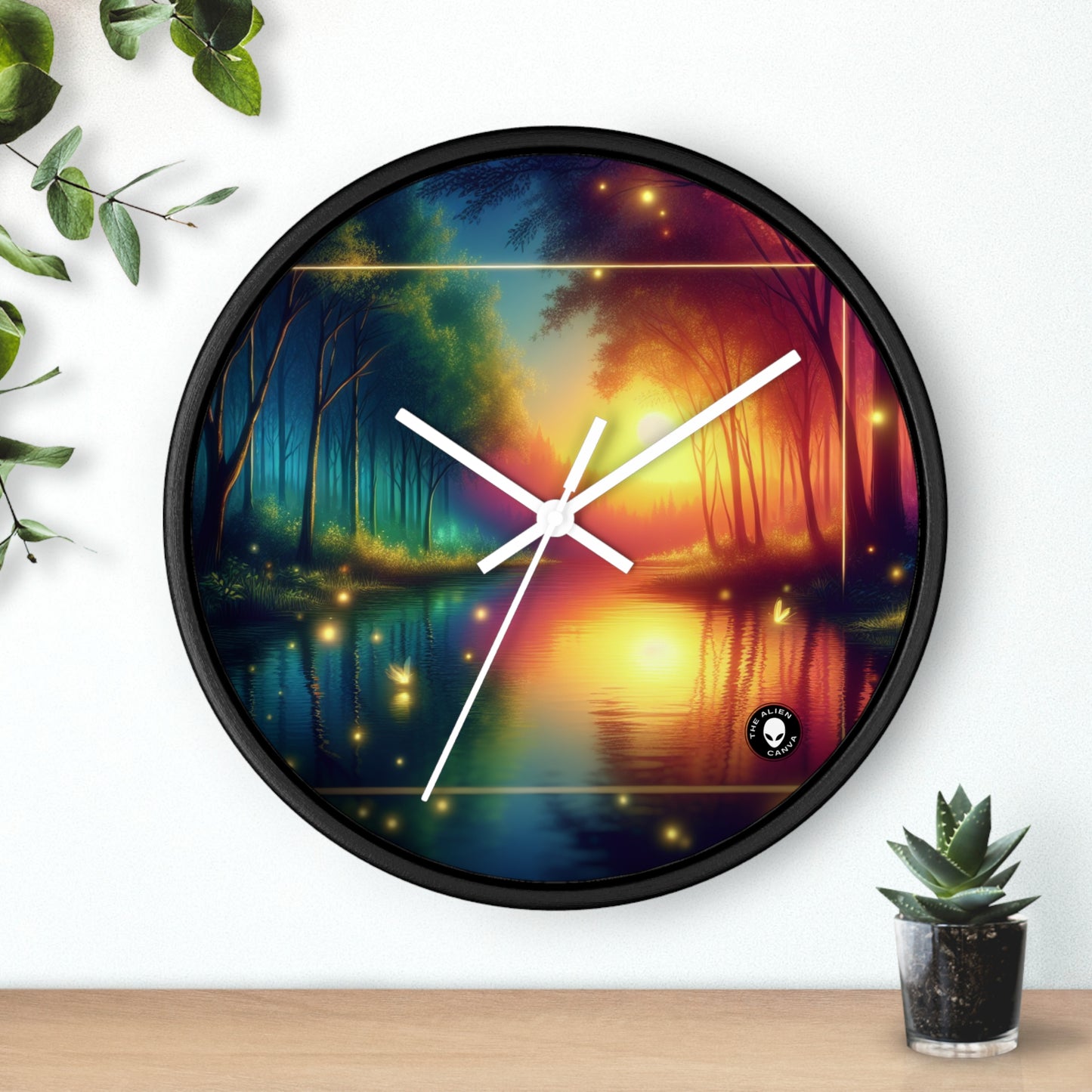 "Dusk Enchantment: A Magical Forest Scene" - The Alien Wall Clock