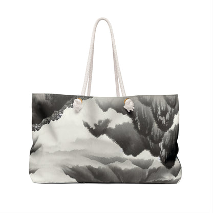 "Misty Peaks in the Fog" - Le style de peinture à l'encre du sac Alien Weekender