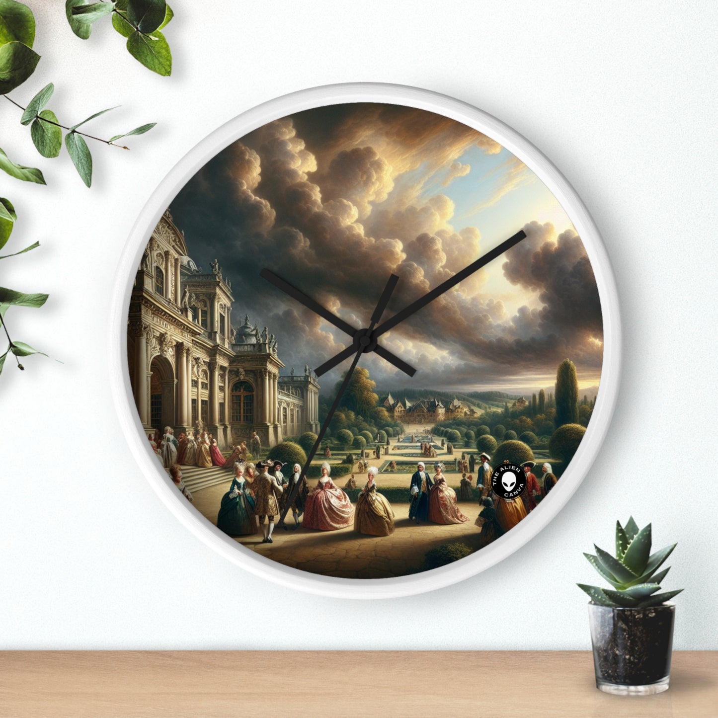 "Banquet royal dans un palais baroque" - L'horloge murale extraterrestre baroque