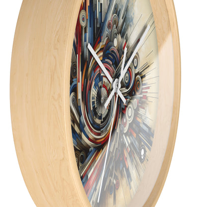 "Fragmented Realms: A Surreal Exploration in Color and Form" - The Alien Wall Clock Avant-garde Art