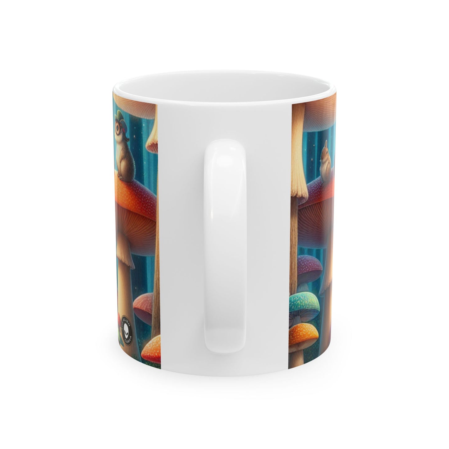 « Mushroom Wonderland : une soirée thé magique » – Tasse en céramique Alien 11 oz